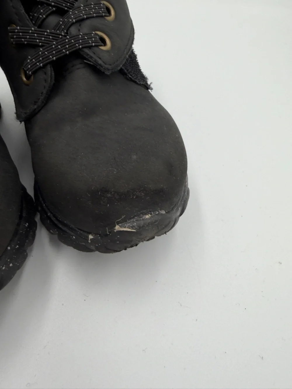 Wonder Nation Toddler Boy Girl Size 7 Black Kids Lace-Up Ankle Boots with Velcro